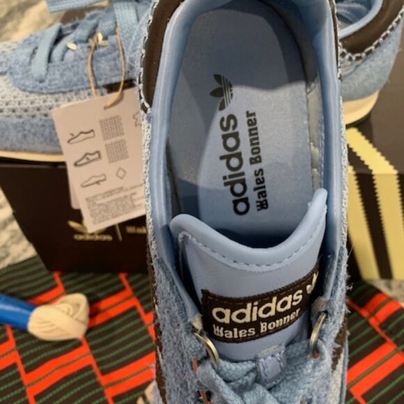 Adidas x Wales Bonner SL76 Men\'s Sneakers Ash Blue/Core Black/Ash Blue